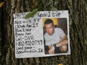 Missing Person Poster for Kevin Eve