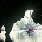 A group of tourists prepare to enter the Puerto Princesa Underground River