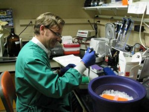 Dr. David Blehert Working in his Laboratory