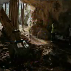 Excavator inside Bat Cave