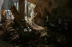 Excavator inside Bat Cave