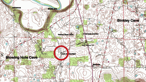 Map of Breathing Hole/Binkley Cave