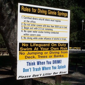 Ginnie Springs Diving Rules