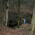 MDC biologist at Cave Entrance