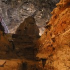 View from the bottom of the excavated area towards the entrance of Wonderwerk Cave.