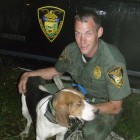 Indiana Conservation Officer Zach Walker with MoMo