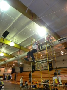 Let the Games begin! The 2012 Vertical Rope Climbing Contest is on...