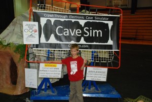 Junior caver, Christian Atz, shows off the CaveSim