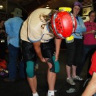 The CaveSim is serious business... kneepads, helmet and lights are required. Photo by Dean Wiseman
