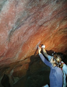 Researchers inside Spain's Tito Bustillo Cave