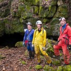 A Bunch of Coverall wearing Cavers at West Virginia's Higginbotham Cave