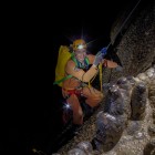 Cosmonaut Nikolai Tikhonov on his way back to Earth's surface after spending six days underground as part of ESA's CAVES course.