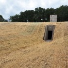 A view of the human entrance following construction of the artificial bat cave.