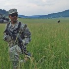 A soldier trains in Hohenfels, Germany, before deployment as a peacekeeper to Kosovo.