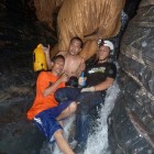 Cavers inside Malaysia's Gua Hari Malaysia.