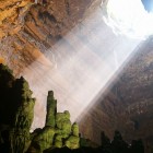 A view of the natural entrance from inside the Grave.