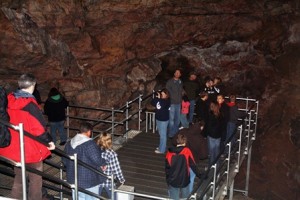 Visitors in the Target Room of Jewel Cave.
