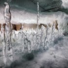 Formations inside the decommissioned freezer of Fulton Market Cold Storage in Chicago.