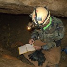 Surveying in Virginia's Obeys Creek Cave.