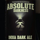 Vancouver Island Brewery's new beer, Absolute Darkness India Dark Ale.