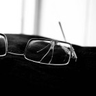 Broken pair of glasses.