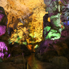 Colorful Lighting Inside Vietnam's Dong Thien Cung.