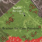 Map showing the proposed Crescent Hills Subdivision south of the Bracken Cave Reserve.