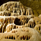 Flowstone formations inside Wisconsin's Cave of the Mounds.