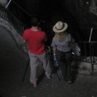 A member of the Google Maps team takes photos just inside the Natural Entrance to Carlsbad Cavern for the Google Maps Street View project.