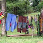 Clean his & hers gear drying after a weekend of caving.