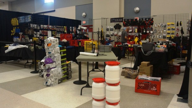 Inner Mountain Outfitters sets up their wares on Vendors Row.
