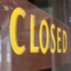 Closed Sign in Yellowstone National Park.