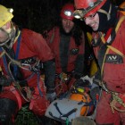 ICRO members stretcher carry a casualty to safety during a recent 24-hour rescue practice.