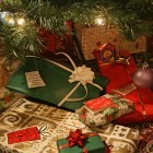 Christmas presents under the tree.
