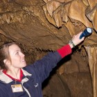 A tour guide at Indiana's Marengo Cave.
