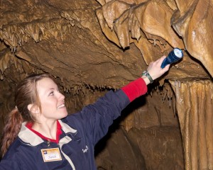 A tour guide at Indiana's Marengo Cave.