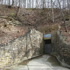 The discovery entrance and the entrance built in 1890 to the Mark Twain Cave near Hannibal, Missouri.