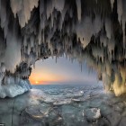 A rare glimpse out of a Siberia's ice cave on Lake Baikal's Olkhon Island. Photo by Andrey Grachev