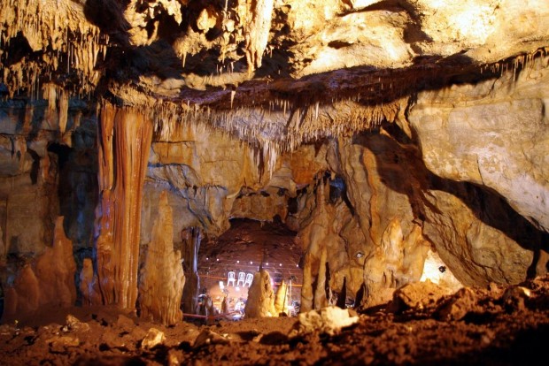 Inside Israel's Manot Cave.