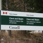 The entrance to Cave and Basin National Historic Site in Banff, Alberta, Canada.