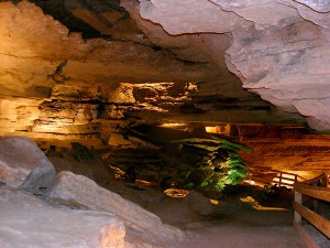 Inside War Eagle Cavern. 