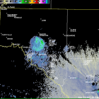 Doppler radar showing a swarm of bats near San Antonio, Texas.