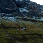 An Irish Coast Guard assisting in the rescue of cavers visiting Diarmuid and Grainne's Cave.