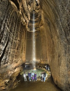 Ruby Falls, the tallest and deepest underground waterfall open to the public.