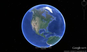 North America as seen on Google Earth.