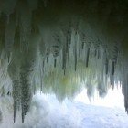 Inside a small ice cave off the shoreline of Glen Arbor.
