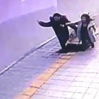 Bus passengers being swallowed by a sinkhole in South Korea.