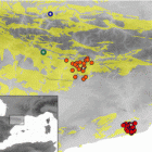 The geographical distribution of the species used in the experiments.