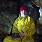 Adam Evans giving advice on cave safety kit.