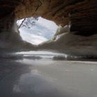 Inside an ice cave on Apostle Islands National Lakeshore.